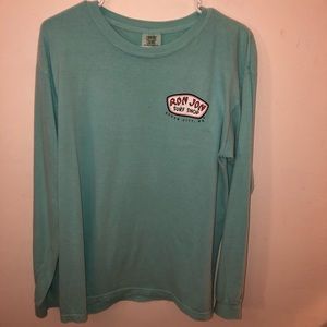 Blue long sleeve Ron Jon shirt